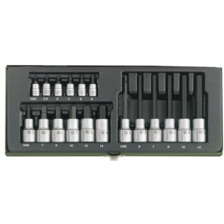 Hylsysarja 1/4" ja 1/2" kuusiokolo 18-osaa