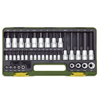 Hylsysarja 1/4" ja 1/2" 42-osaa E-torx
